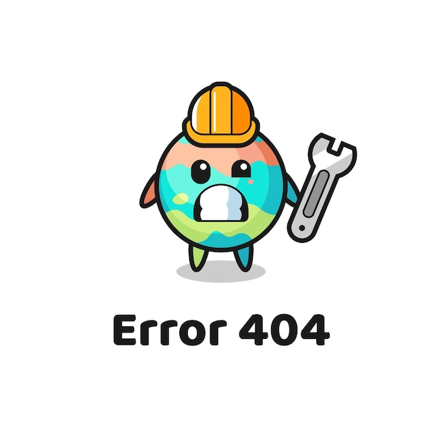 Error 404 con la linda mascota de bombas de baño, diseño de estilo lindo para camiseta, pegatina, elemento de logotipo