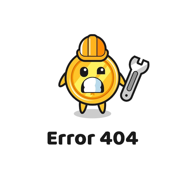 Error 404 con la linda mascota de la medalla