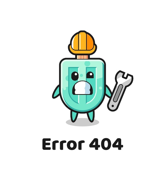 Error 404 con la linda mascota de las paletas