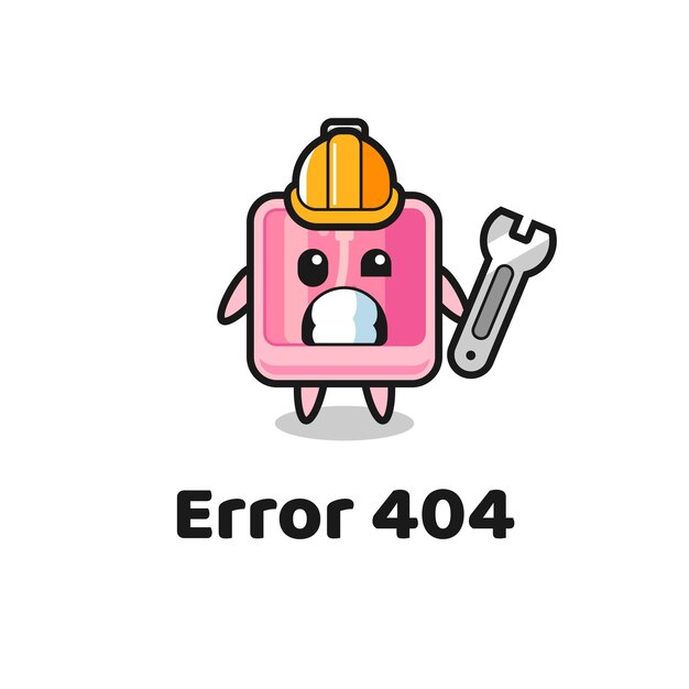 Error 404 con el lindo diseño de estilo lindo de la mascota del perfume para el elemento del logotipo de la etiqueta de la camiseta