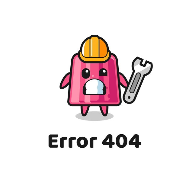 Error 404 con el lindo diseño de la linda mascota de gelatina