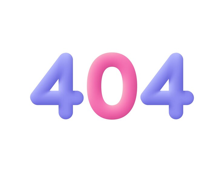 Vector error 404 página de números no encontrada icono de vector 3d estilo minimalista de dibujos animados