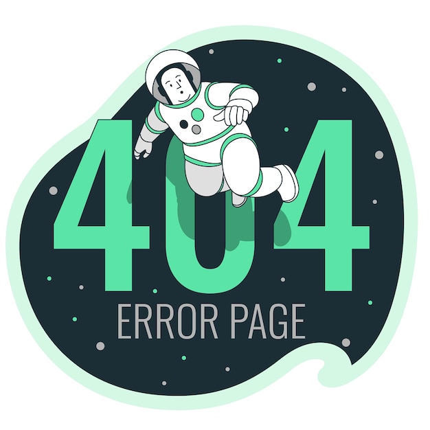 Error 404 perdido en la ilustración del concepto de espacio
