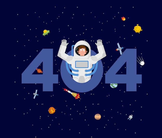 Vector error 404. sorpresa del astronauta.