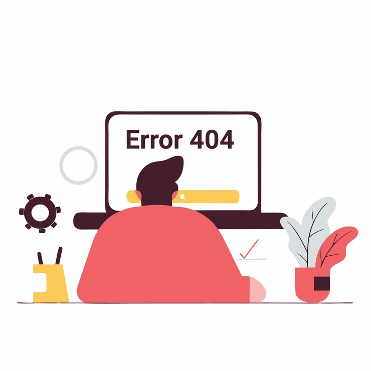Vector error 404 en su portátil