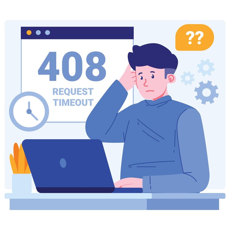 Error 408 Ilustración de caracteres