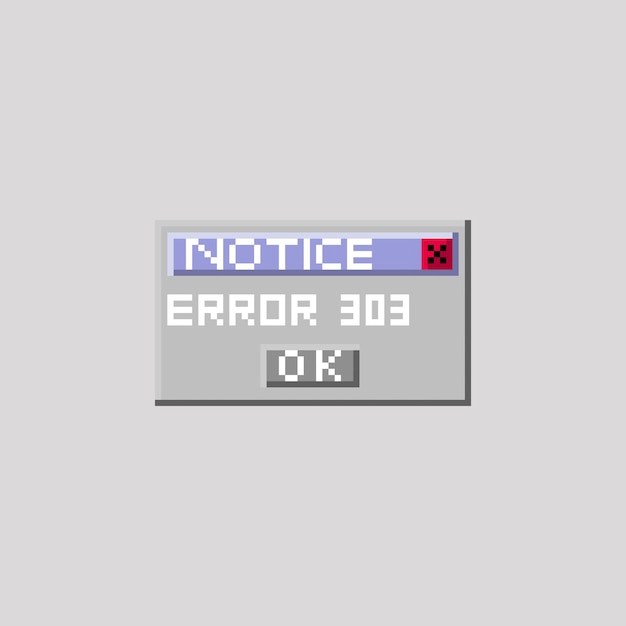 error de aviso de pixel art en el vector retro de la computadora