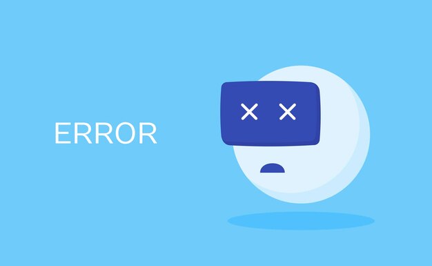 Error de chatbot de concepto. Ilustración de vector de estilo plano moderno.