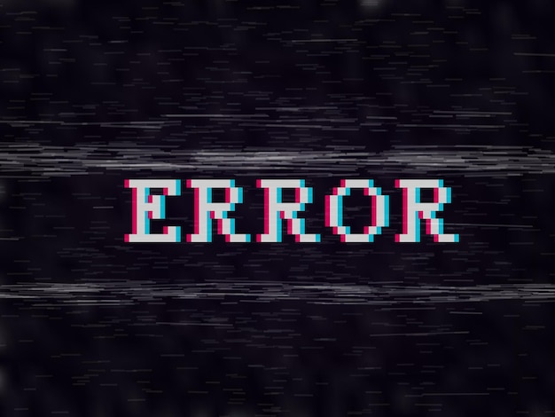 Vector error estilo de píxel glitch efecto retro vhs