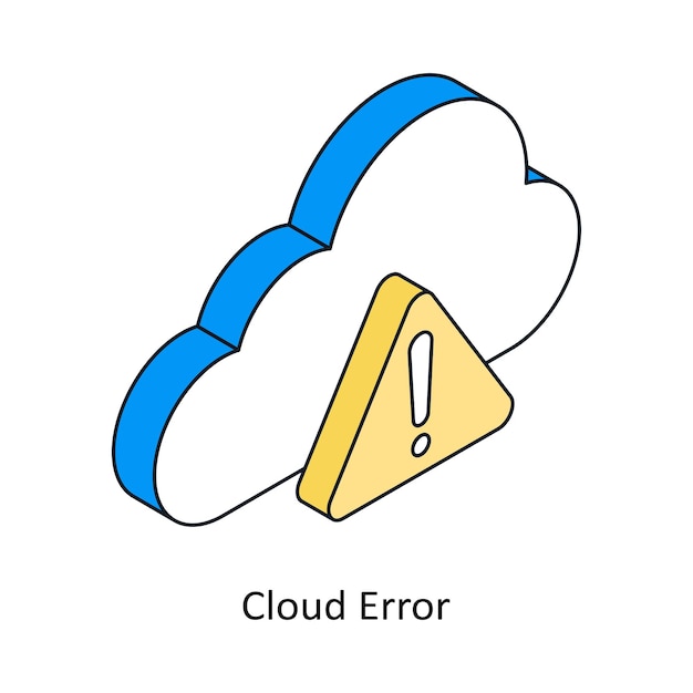 Error icono de estilo isométrico de nube Símbolo en fondo blanco Archivo EPS 10