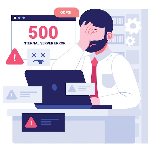 Error Ilustración de 500 caracteres
