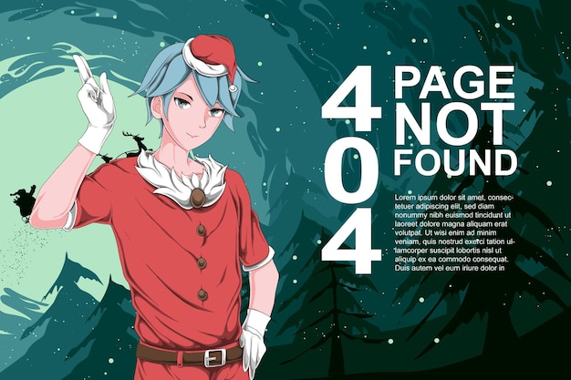 error de ilustración de anime 404 página no encontrada