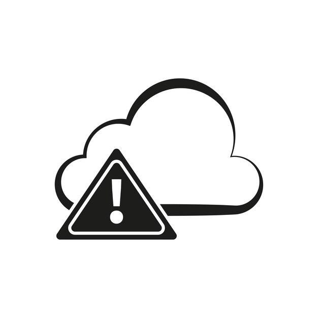 Error de Internet en la nube Icono de advertencia y alerta de red en la nube Ilustración vectorial EPS 10