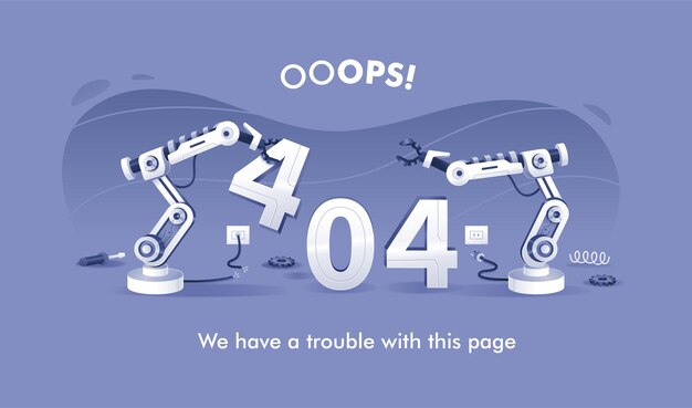 Error página 404 diseño de arte conceptual