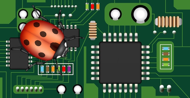 Vector error en una placa de circuito eléctrico