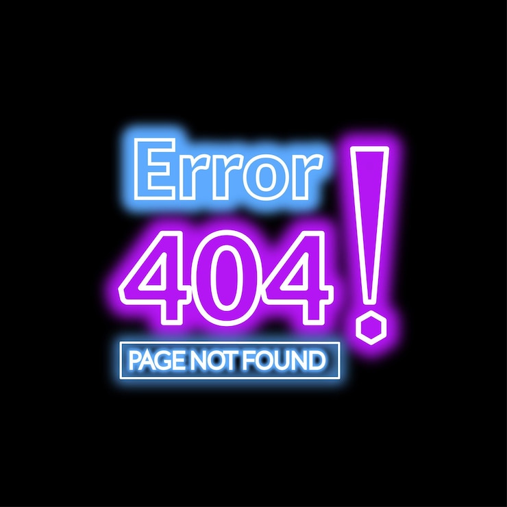 Vector error vectorial 404 página no encontrada descarga de imagen neon error 404 página no encontrado icono 404 error png