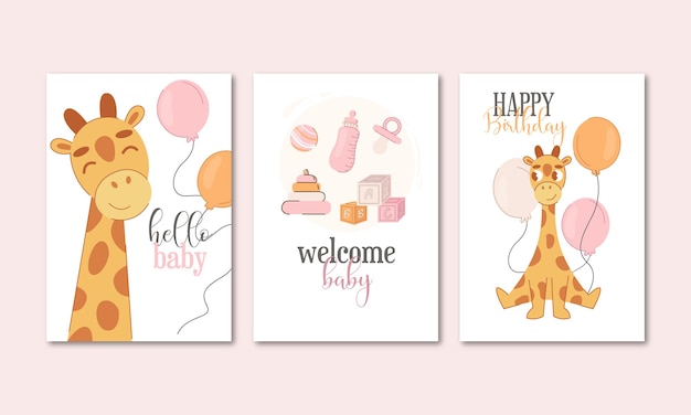 Es un baby shower de niña y tarjetas de bienvenida.