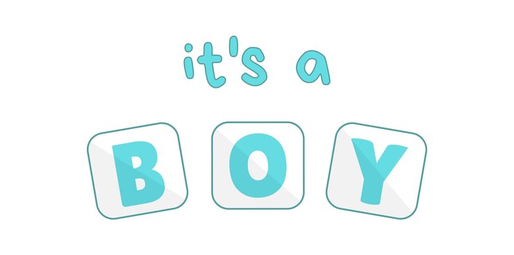Vector es un chico para fiesta de genero baby shower