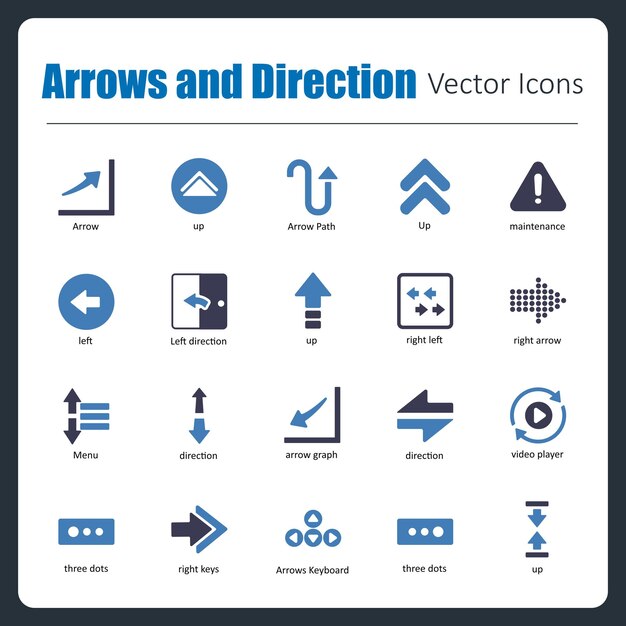 Esta es una colección de 20 hermosos pixelados hechos a mano perfectos flechas y iconos vectoriales de dirección
