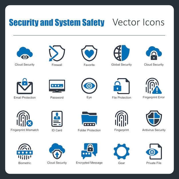 Esta es una colección de iconas vectoriales de seguridad y seguridad del sistema perfectas en píxeles hechas a mano.