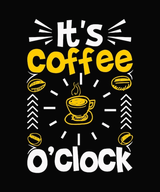 Es diseño de camiseta de café en punto de café