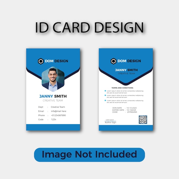 Este es el diseño de la tarjeta de identificación comercial corporativa