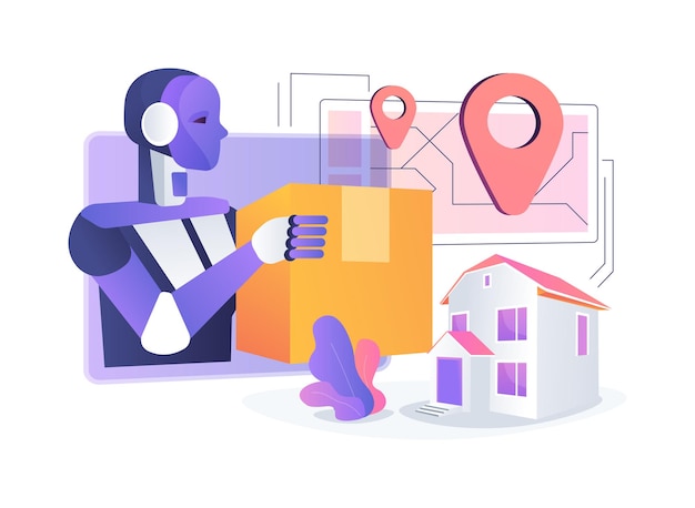 A es la entrega de la última milla abstract concepto vector ilustración transporte y logística ai