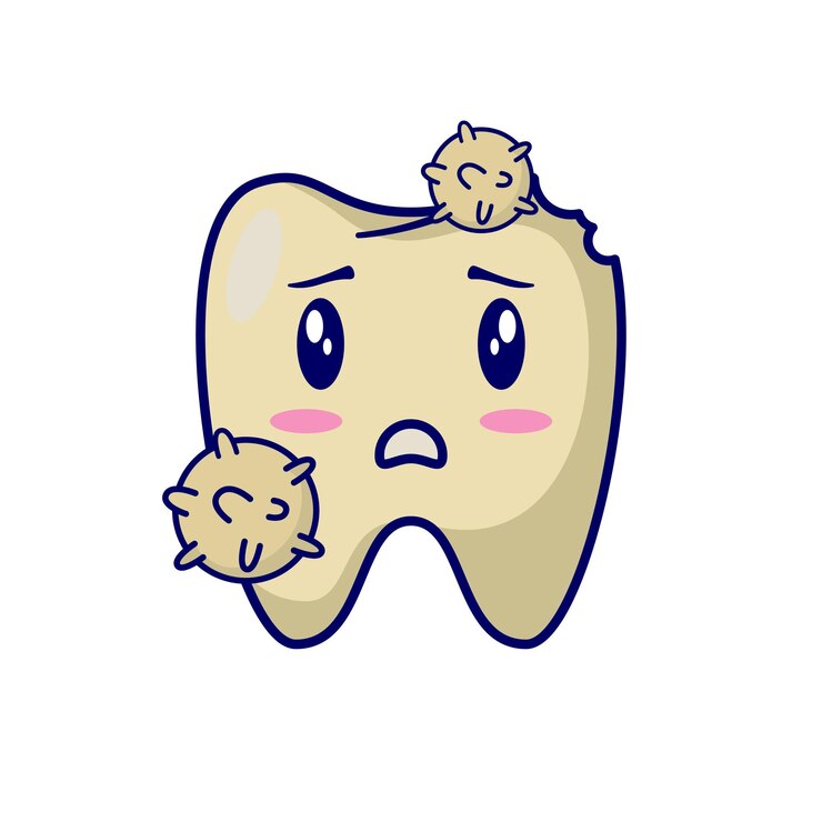 Vector es una expresión graciosa de una pegatina de dientes.