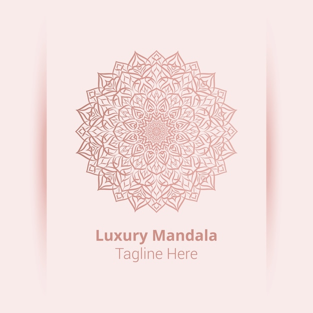 Este es el fondo del logotipo de mandala ornamental de lujo, estilo arabesco.