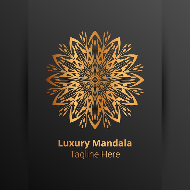 Este es el fondo del logotipo de mandala ornamental de lujo, estilo arabesco.