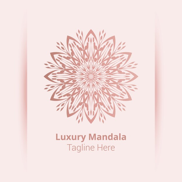 Este es el fondo del logotipo de mandala ornamental de lujo, estilo arabesco.