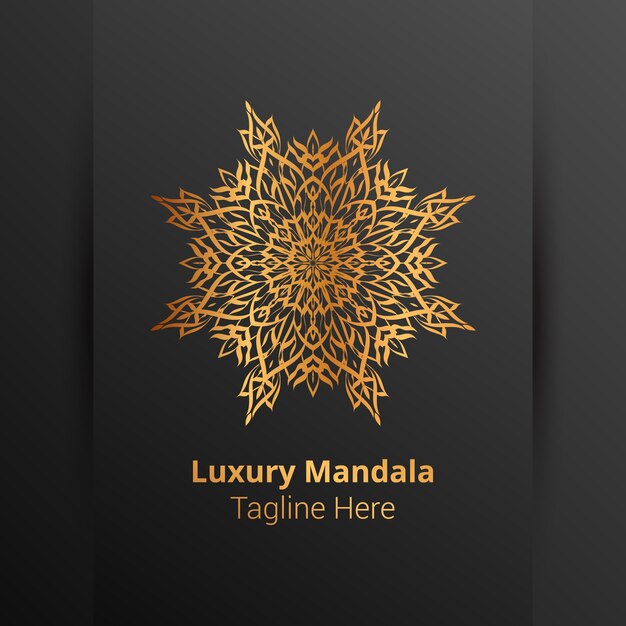 Vector este es el fondo del logotipo de mandala ornamental de lujo, estilo arabesco.