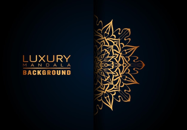 Este es el fondo del logotipo de mandala ornamental de lujo, estilo arabesco.