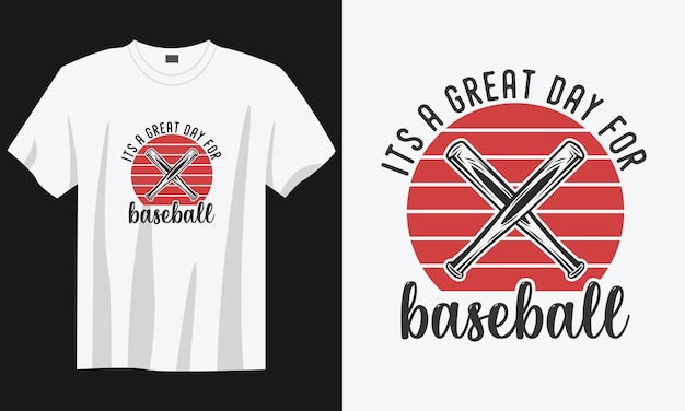 es un gran día para la ilustración de diseño de camiseta de béisbol de tipografía vintage de basaeball
