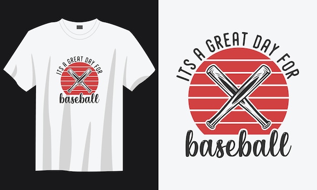 Es un gran día para la ilustración de diseño de camiseta de béisbol de tipografía vintage de basaeball