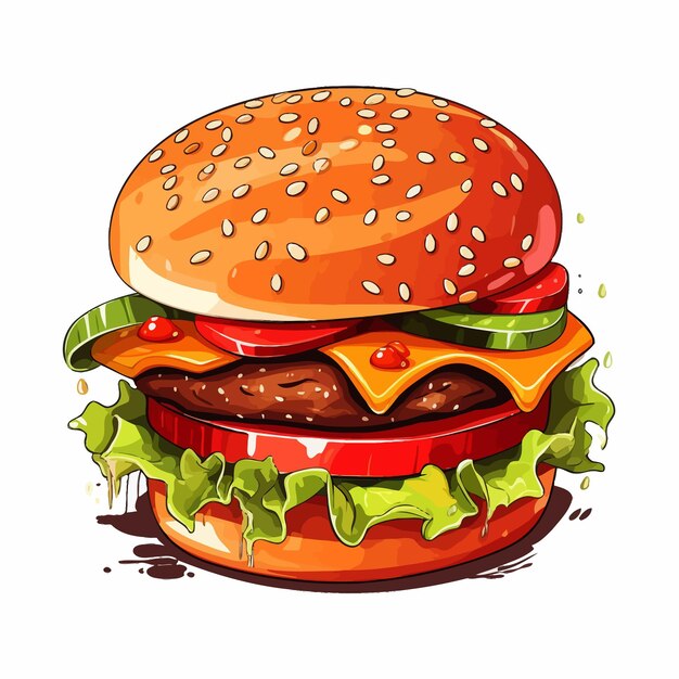 Vector es una hamburguesa deliciosa.