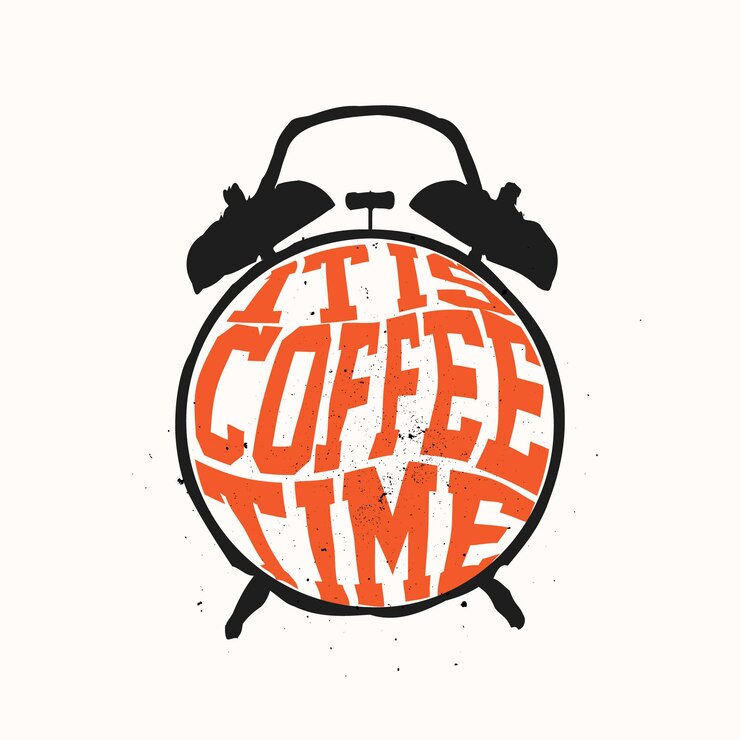 Vector es la hora del café cita motivacional tipográfica diseño de camiseta vector premium