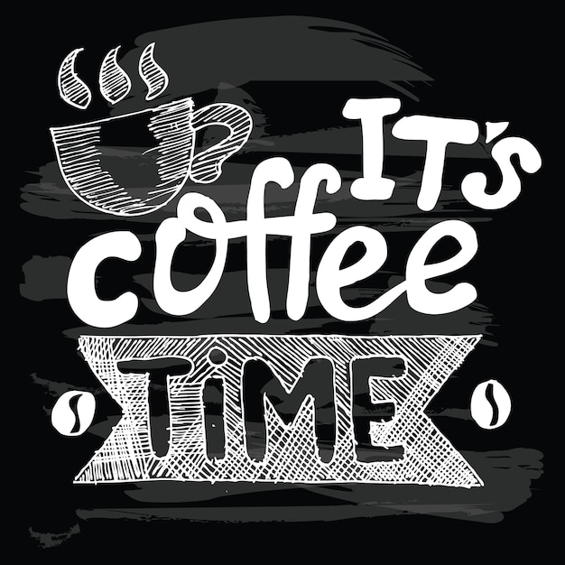 Vector es la ilustración del doodle de la hora del café