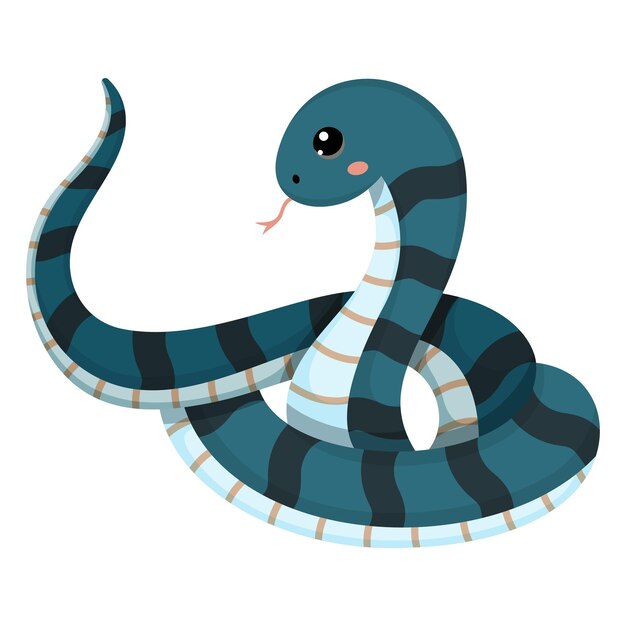 Es una linda serpiente azul oscuro.