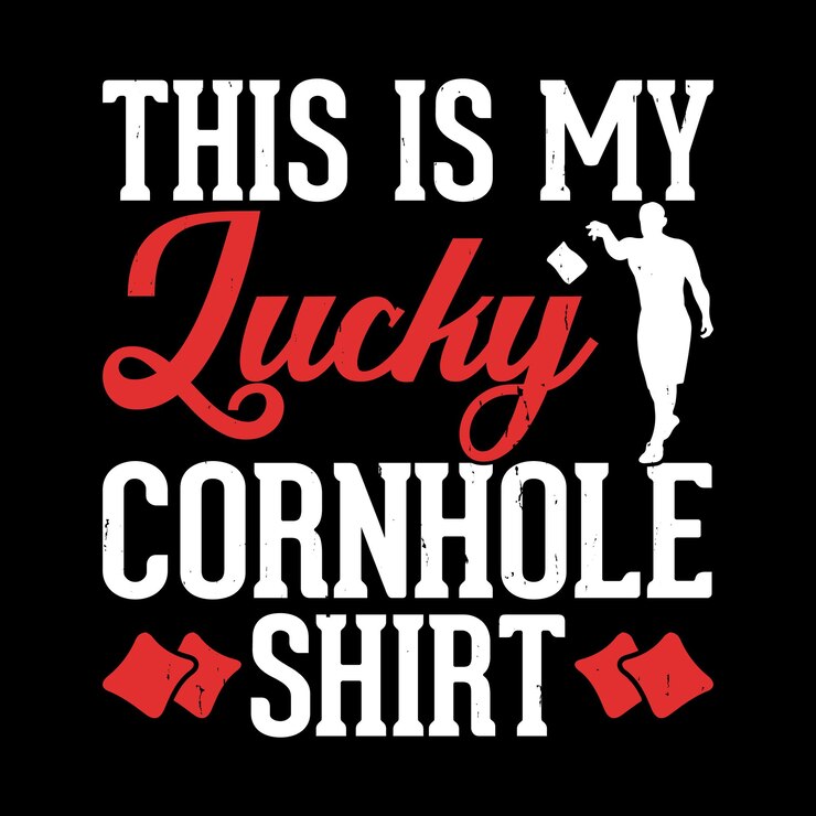 Vector esta es mi camiseta de cornhole de la suerte divertida jugador de cornhole retro vintage diseño de camiseta de cornhole