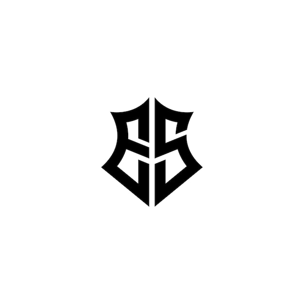 ES monograma logotipo diseño carta texto nombre símbolo monocromo logotipo alfabeto carácter simple logotipo