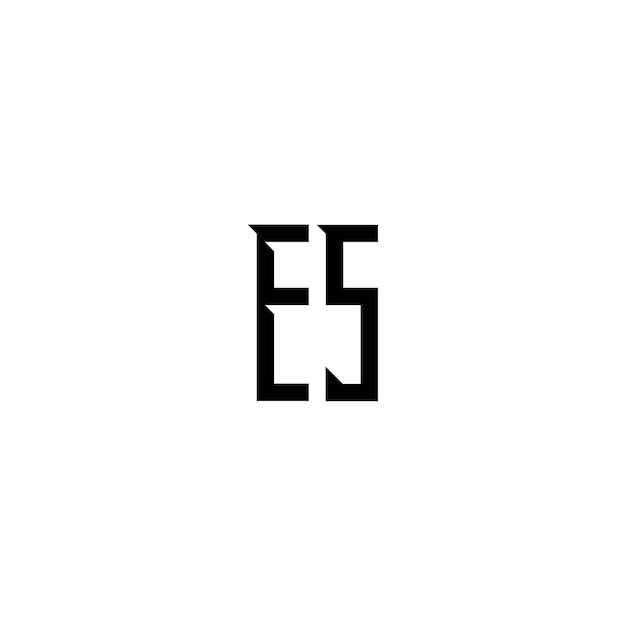 ES monograma logotipo diseño carta texto nombre símbolo monocromo logotipo alfabeto carácter simple logotipo