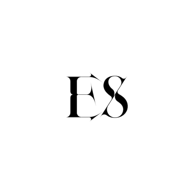 ES monograma logotipo diseño carta texto nombre símbolo monocromo logotipo alfabeto carácter simple logotipo