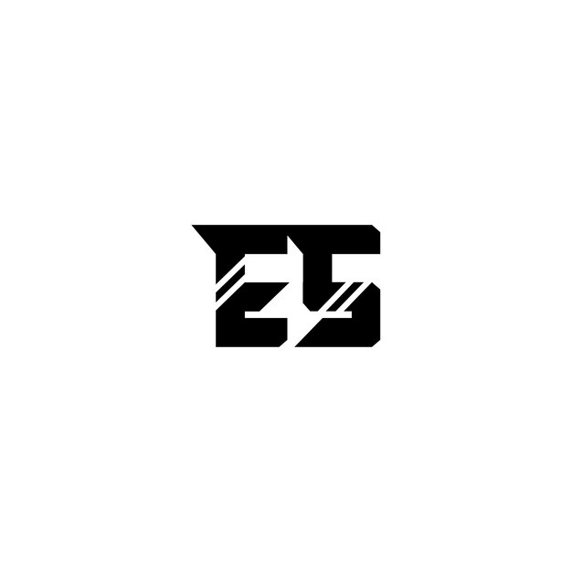 ES monograma logotipo diseño carta texto nombre símbolo monocromo logotipo alfabeto carácter simple logotipo