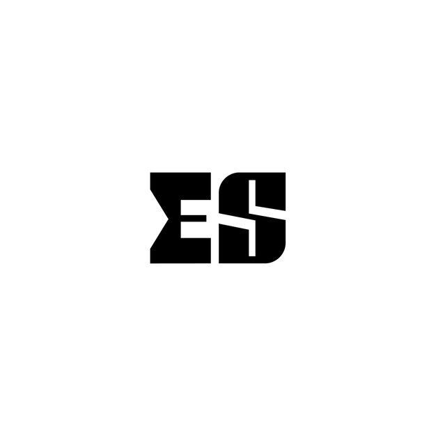 ES monograma logotipo diseño carta texto nombre símbolo monocromo logotipo alfabeto carácter simple logotipo