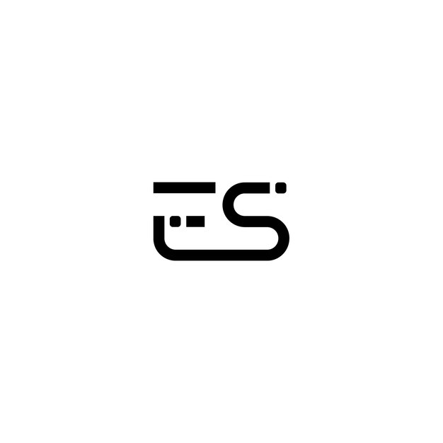 ES monograma logotipo diseño carta texto nombre símbolo monocromo logotipo alfabeto carácter simple logotipo
