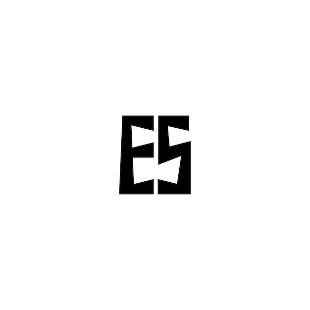 ES monograma logotipo diseño carta texto nombre símbolo monocromo logotipo alfabeto carácter simple logotipo