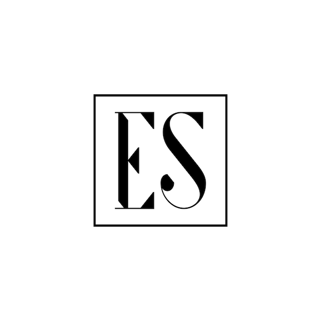 ES monograma logotipo diseño carta texto nombre símbolo monocromo logotipo alfabeto carácter simple logotipo