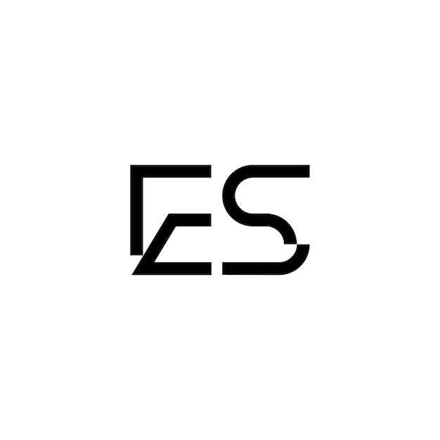 ES monograma logotipo diseño carta texto nombre símbolo monocromo logotipo alfabeto carácter simple logotipo