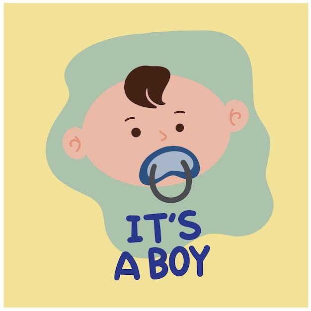 Es un niño bebé ducha dibujos animados derrame bebé género vector dibujos ilustrados